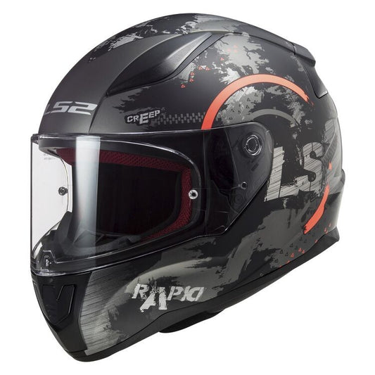 CASCO LS2 RAPID CIRCLE TITANIO MATE/NARANJA