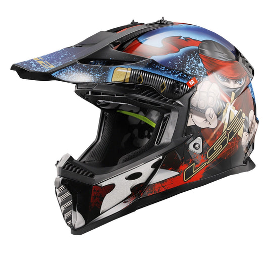 CASCO LS2 GATE YOUTH NINJA BRILLANTE AZUL