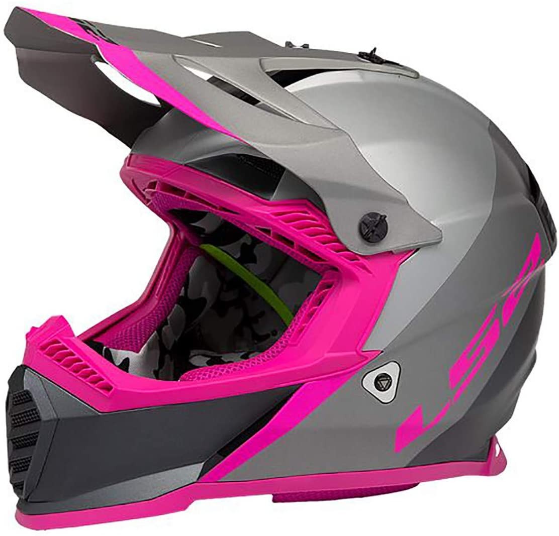 CASCO LS2 GATE YOUTH LAUNCH  GRIS ROSADO PLATEADO