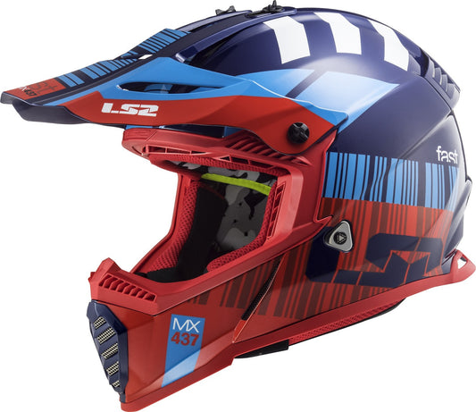 CASCO LS2 GATE YOUTH XCODE  ROJO BRILLANTE AZUL