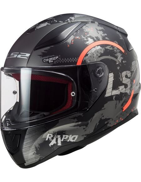 CASCO INTEGRAL PARA NIÑO LS2 RAPID CIRCLE NARANJA MATE TITANIO FLUORESCENTE