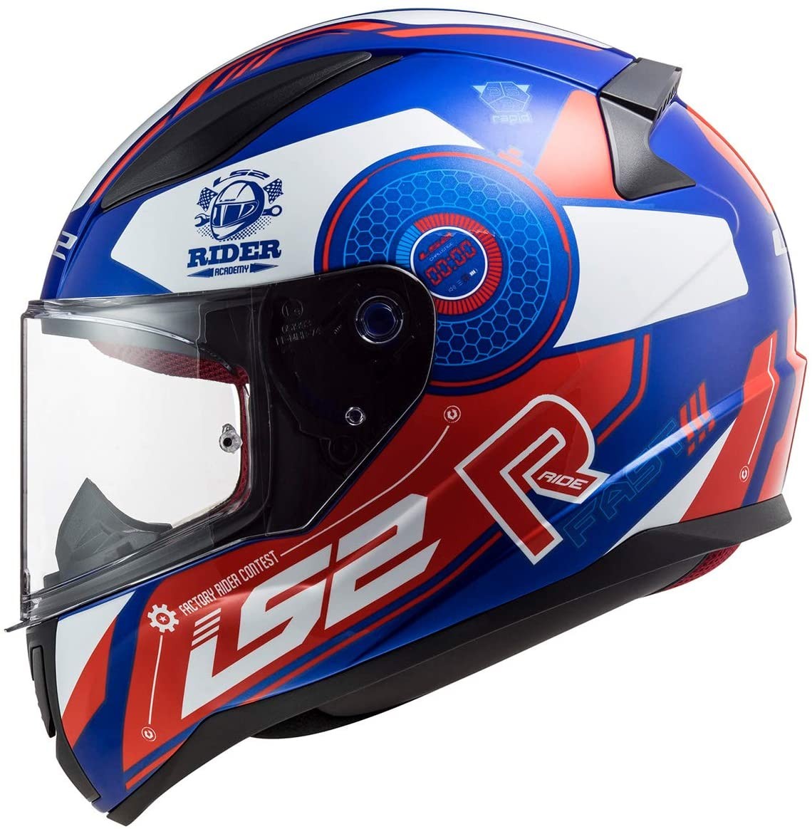 CASCO INTEGRAL PARA NIÑO LS2 RAPID STRATUS BLANCO AZUL