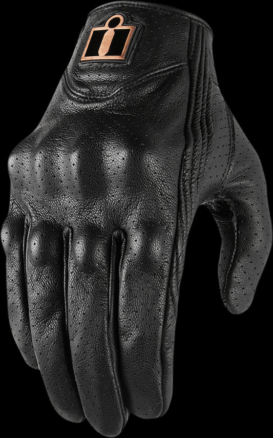 GUANTES DE DAMA ICON PURSUIT PERFORADOS NEGRO