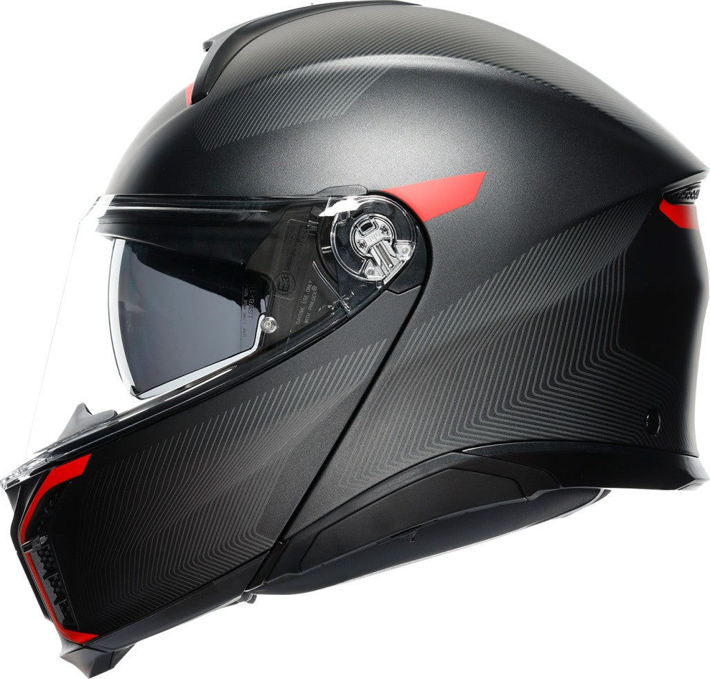 CASCO AGV TOURMODULAR FREQUENCY  GUNMETAL ROJO