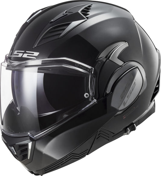 CASCO LS2 VALIANT II   MODULAR NEGRO BRILLANTE SOLIDO