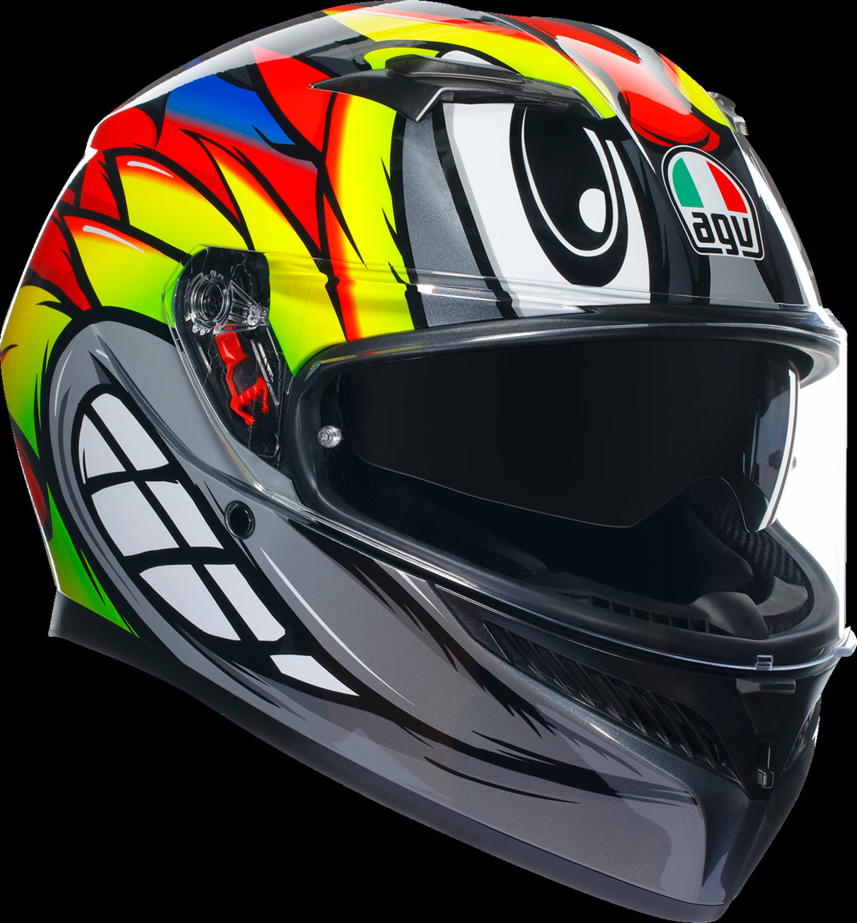 CASCO AGV K3 BIRDY2 GRIS AMARILLO ROJO