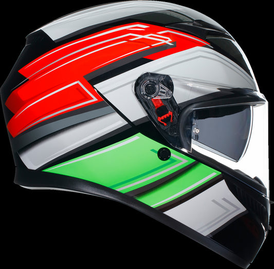 CASCO AGV K3 WING BLANCO ROJO VERDE