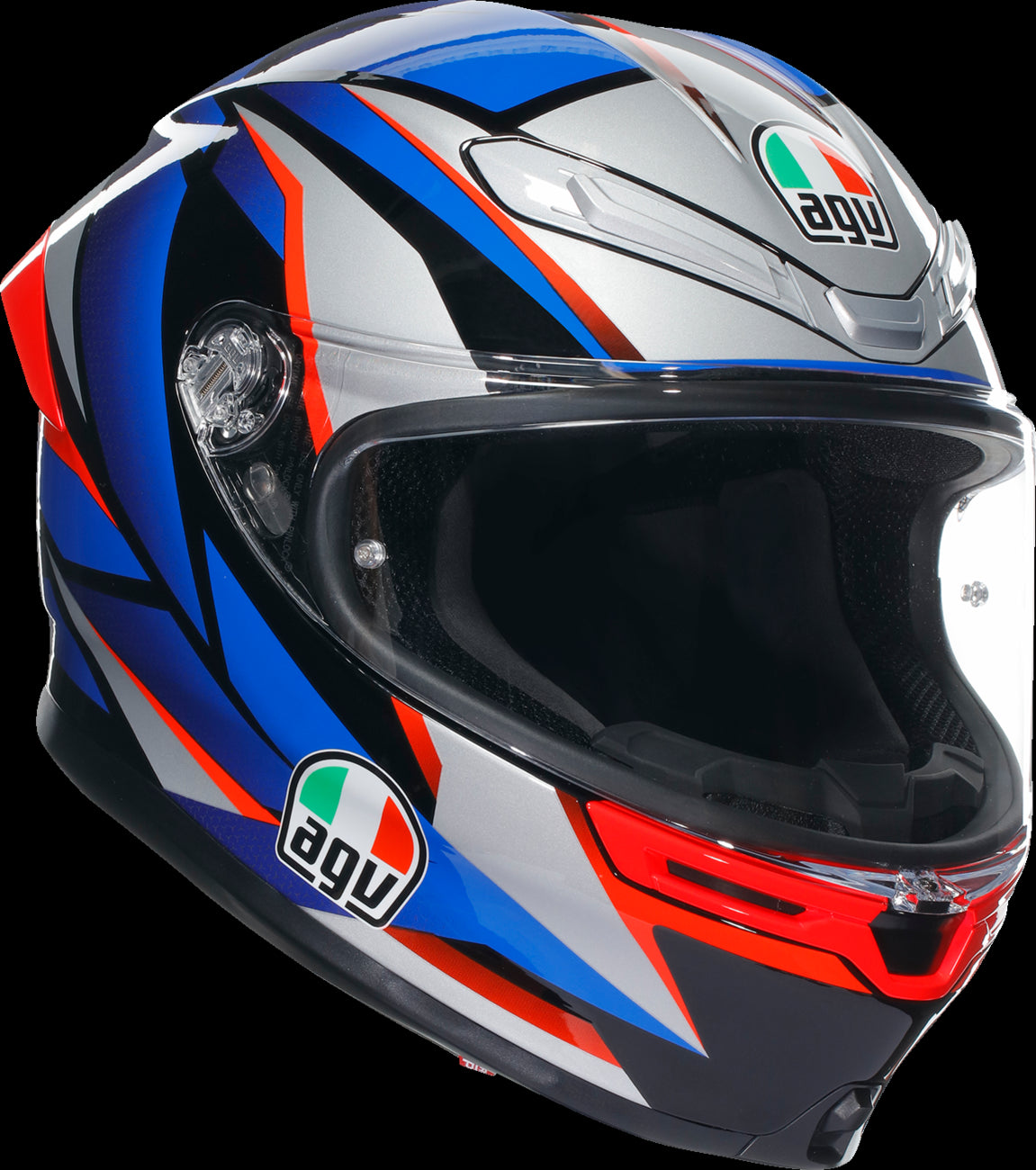 CASCO AGV K6S SLASHCUT NEGRO AZUL ROJO