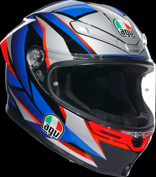 CASCO AGV K6S SLASHCUT NEGRO AZUL ROJO