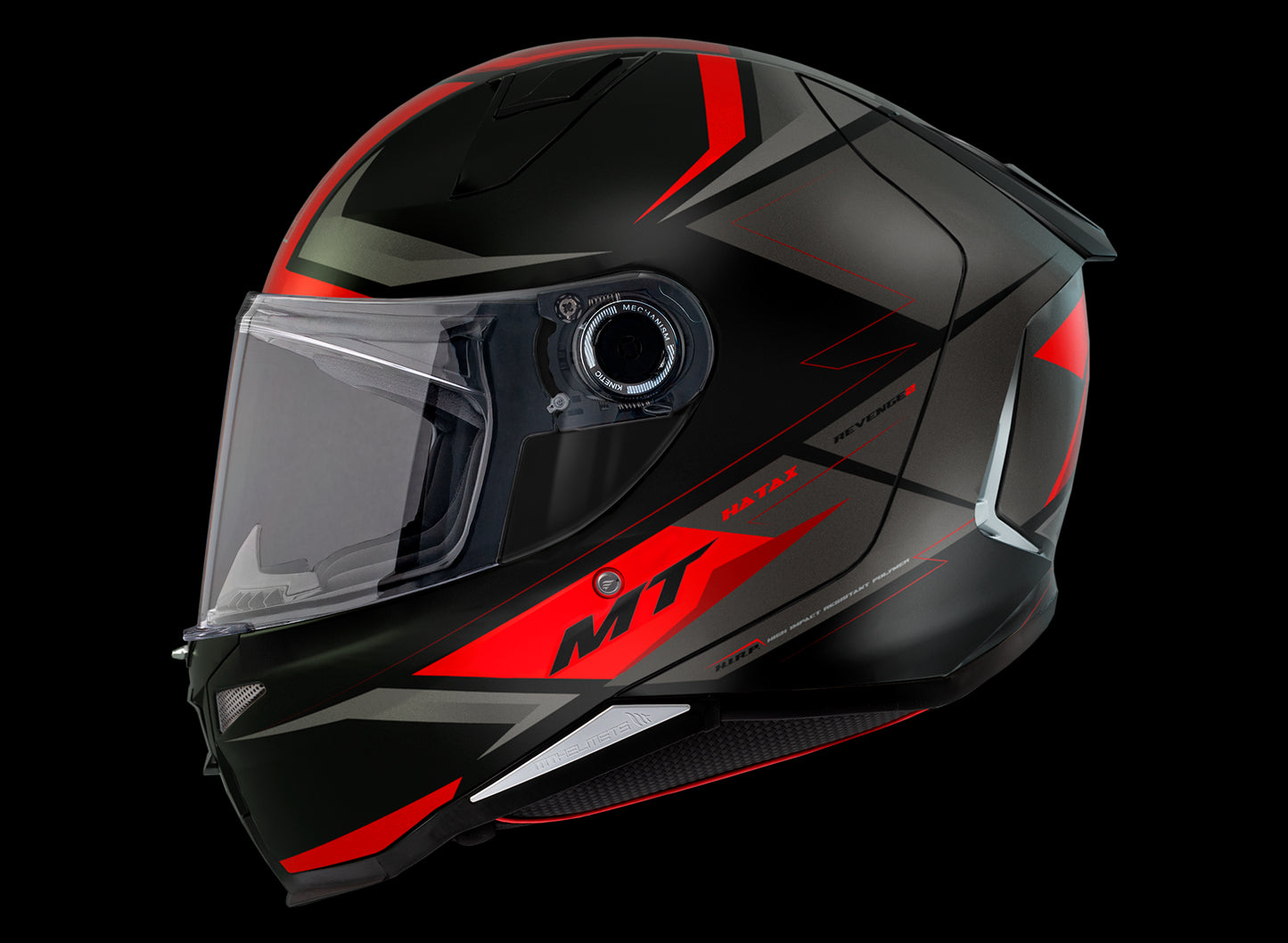 CASCO MT REVENGE 2 HATAX B5 GRIS ROJO MATE