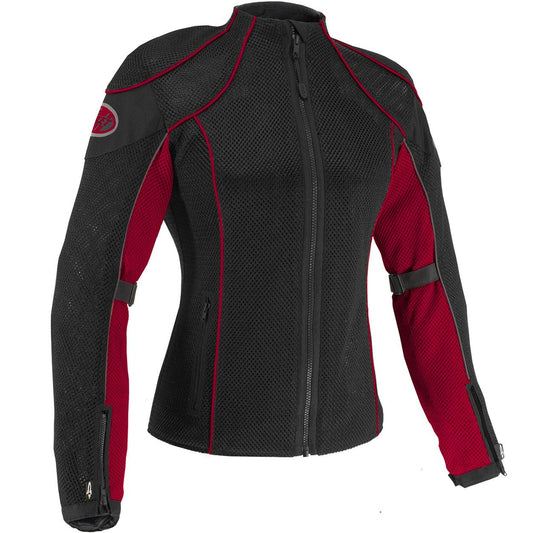 CHAQUETA PARA DAMA JOE ROCKET MAJESTIC  ROJO NEGRO