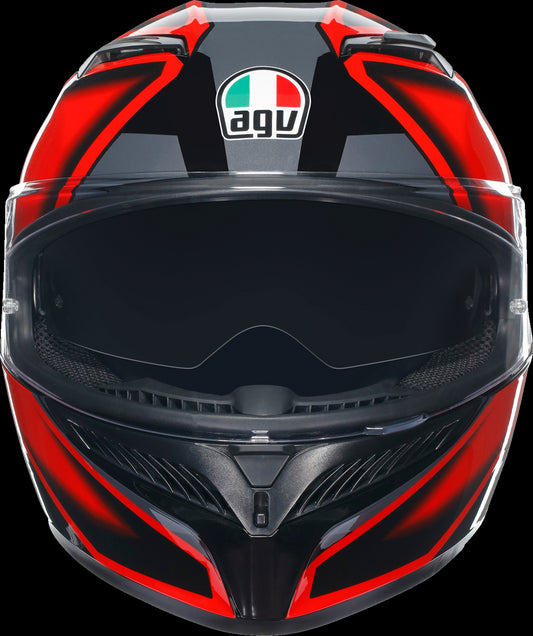 CASCO AGV K3 COMPOUND ROJO NEGRO