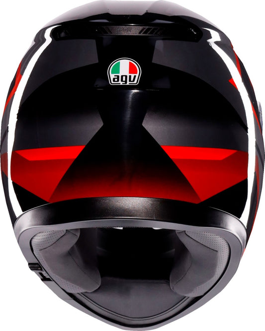 CASCO AGV K3  STRIGA NEGRO ROJO GRIS