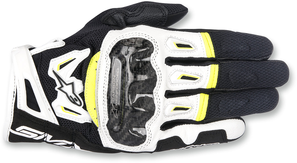 GUANTES ALPINESTARS SMX-2 AC V2 NEGRO/BLANCO/AMARILLO