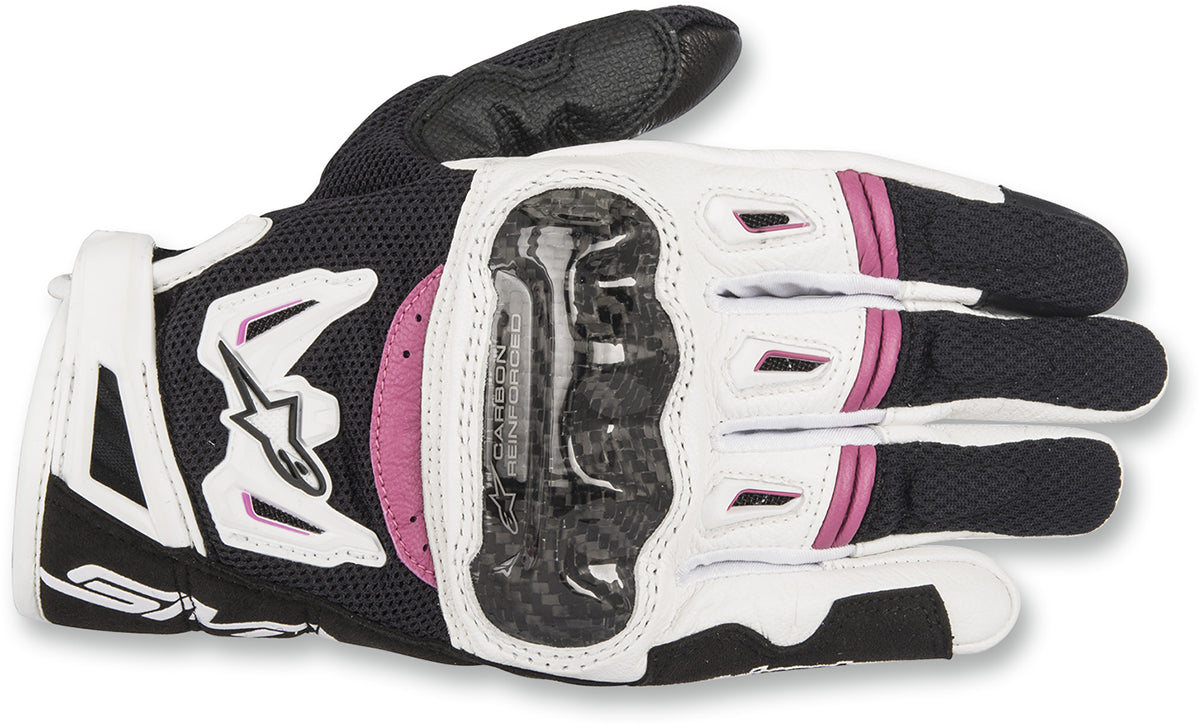 GUANTES DE DAMA ALPINESTARS SMX-2 AC NEGRO/BLANCO/ROSA