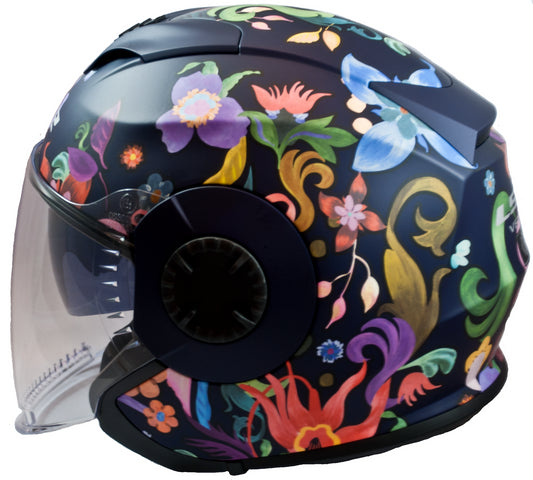 CASCO LS2 VERSO FLORA BRASIL AZUL NAVAL