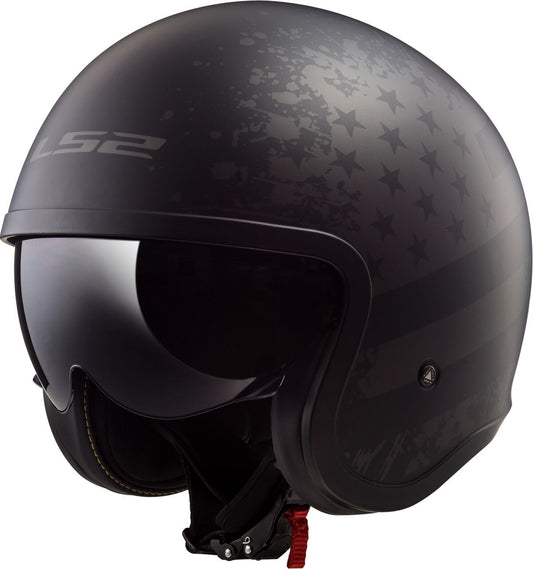 CASCO LS2 SPITFIRE NEGRO FLAG NEGRO MATE