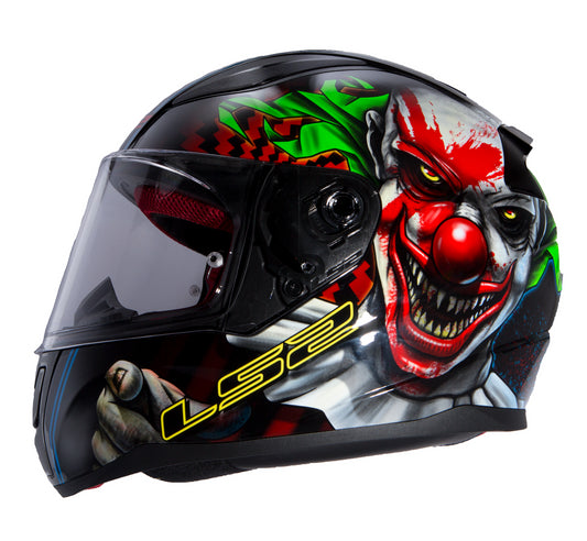 CASCO LS2 RAPID HAPPY DREAMS ZOMBIE CLOWN GLOW IN THE DARK NEGRO