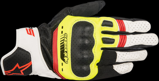 GUANTES ALPINESTARS SP-5 NEGRO/AMARILLO/BLANCO/ROJO