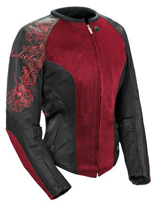 CHAQUETA PARA DAMA JOE ROCKET CLEO 2.2 MESH VINOTINTO/NEGRO/NEGRO