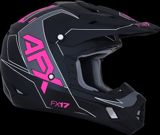 CASCO AFX FX17 NEGRO MATE/ROSADO