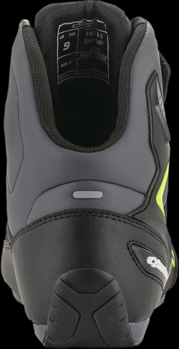 BOTINES ALPINESTARS FASTER 3 DRYSTAR NEGRO/GRIS/AMARILLO