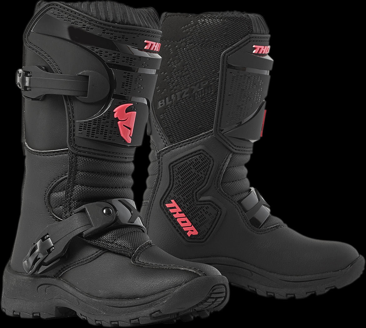 BOTAS THOR PARA NIÑO BLITZ XP NEGRO/ROSA