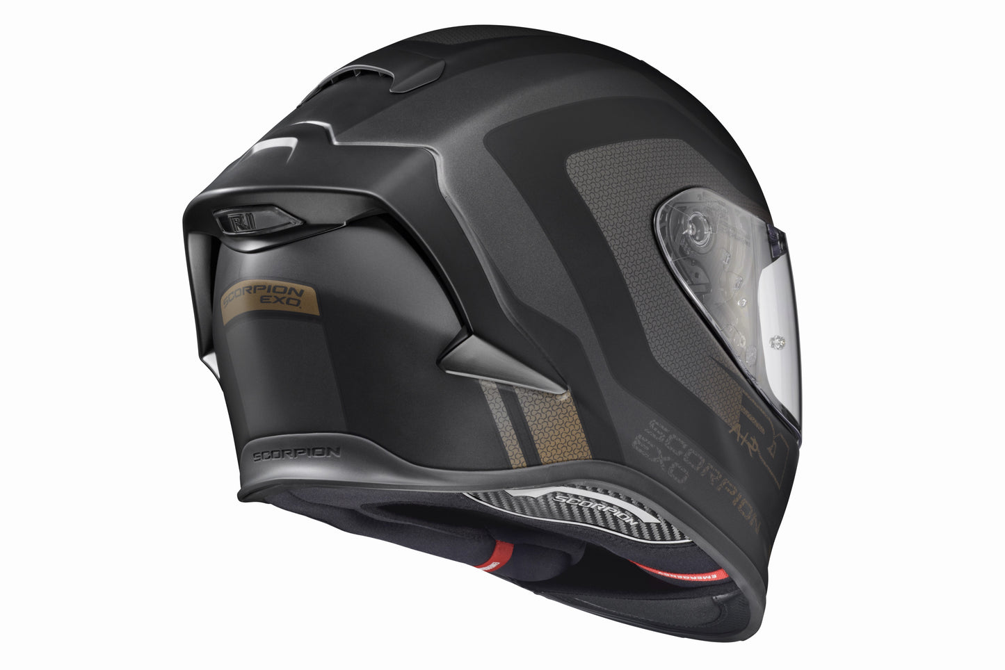 CASCO INTEGRAL SCORPION EXO EXO-R1 AIR HIVE ORO/NEGRO