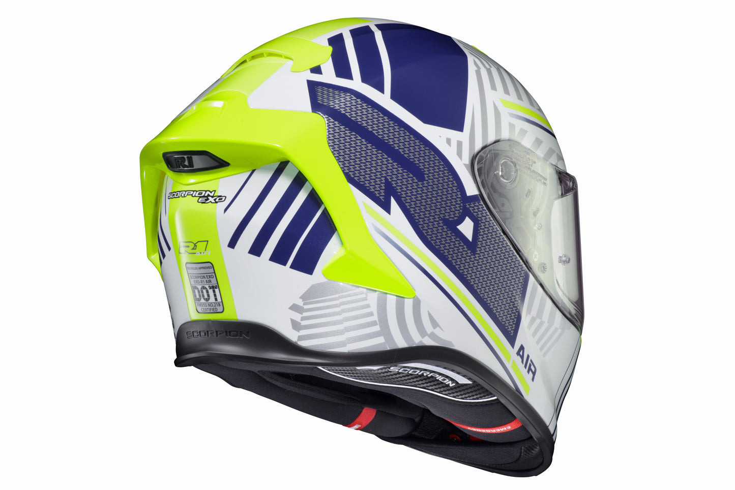 CASCO INTEGRAL SCORPION EXO R1 AIR JUICE BLANCO AZUL