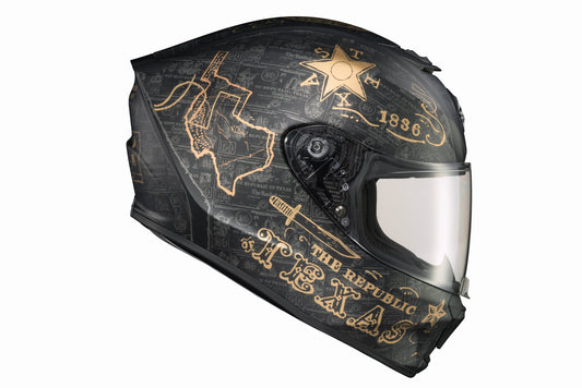 CASCO INTEGRAL SCORPION EXO R420 LONE STAR NEGRO DORADO