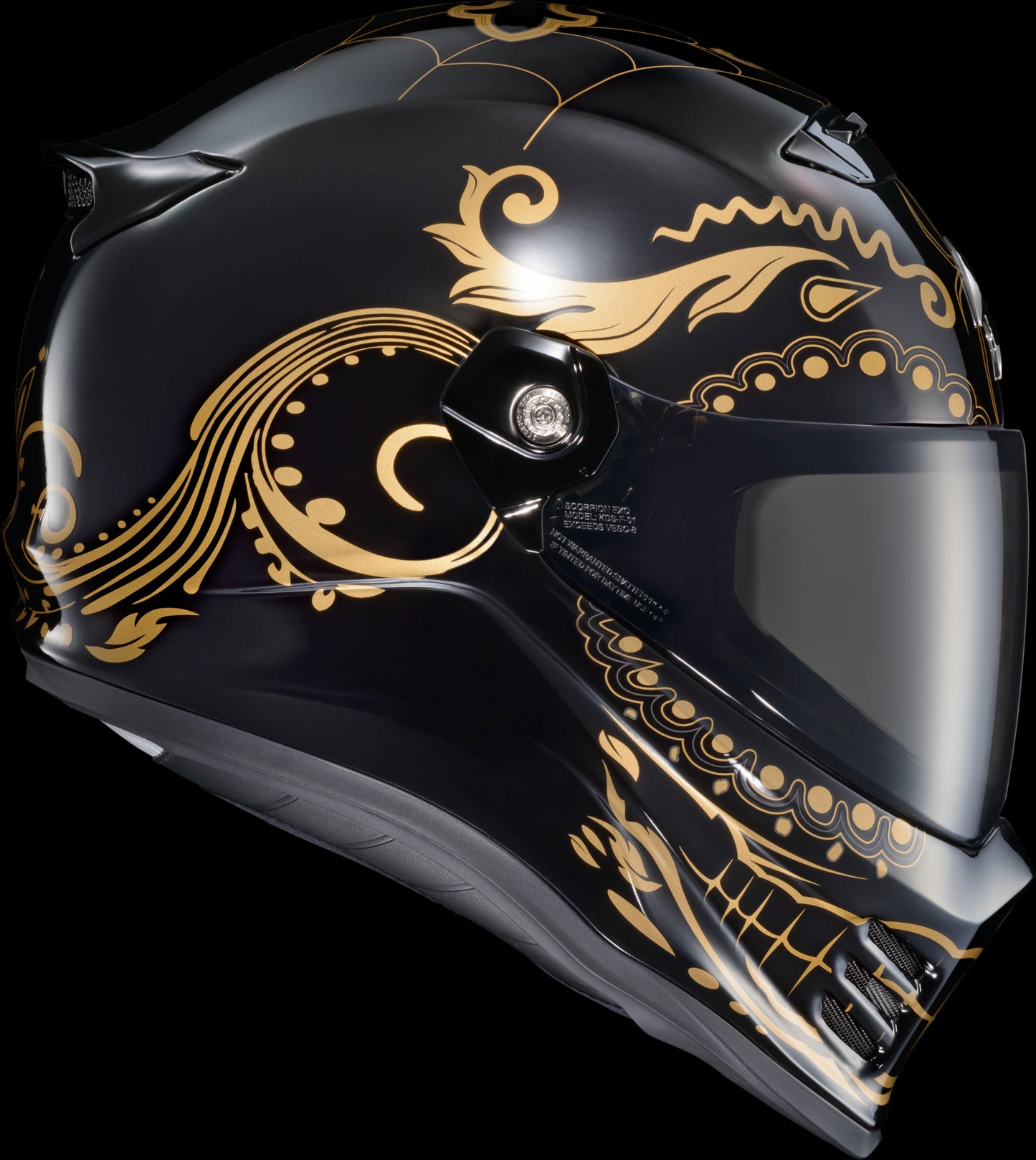 CASCO INTEGRAL SCORPION EXO COVERT FX EL MALO ORO/NEGRO BRILLANTE