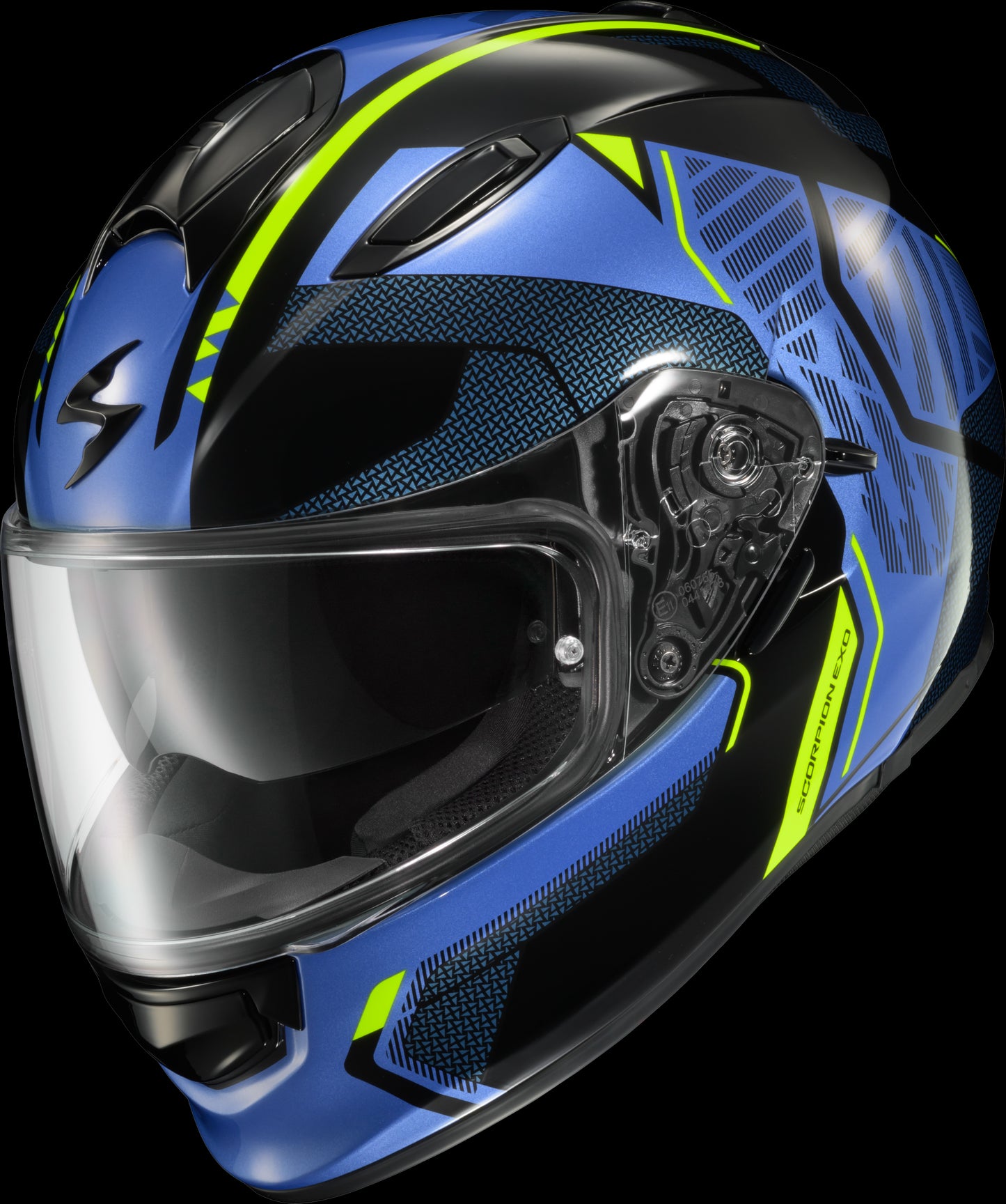 CASCO INTEGRAL SCORPION EXO RYZER SWITCH AZUL/ALTA VISIBILIDAD