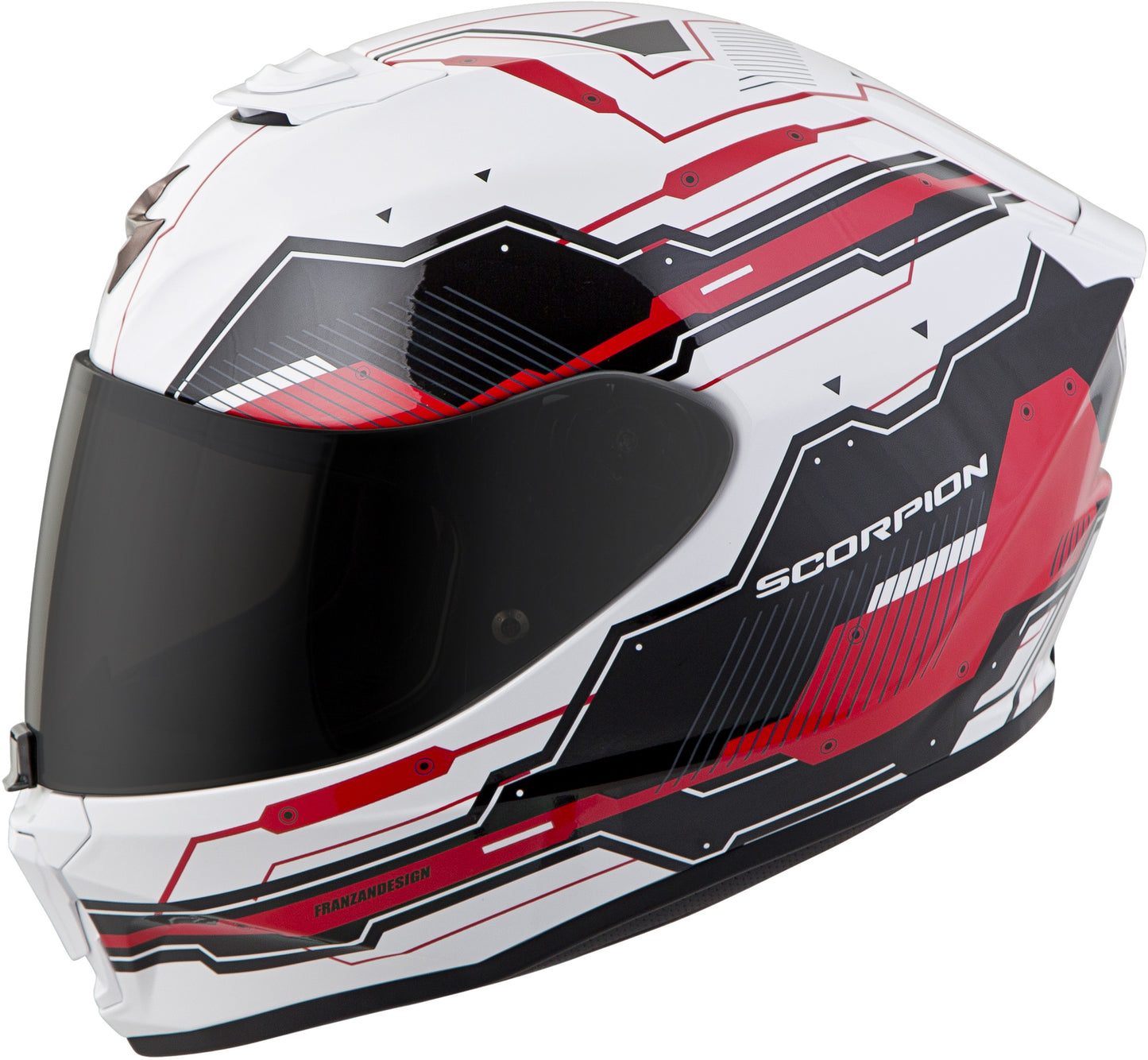 CASCO INTEGRAL SCORPION EXO R420 TECHNO BLANCO/ROJO